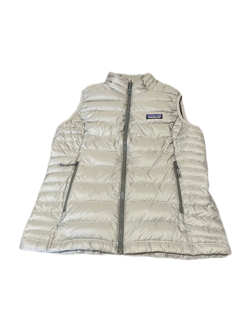 Patagonia Down Puffer Sweater Vest Women's Size S Grey Full Zip Jacket